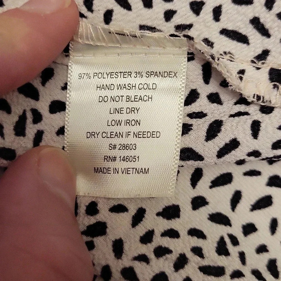 Monteau Los Angeles Faux Wrap Pink Black Peplum Flutter Sleeve Top Womens Size M - Picture 5 of 8